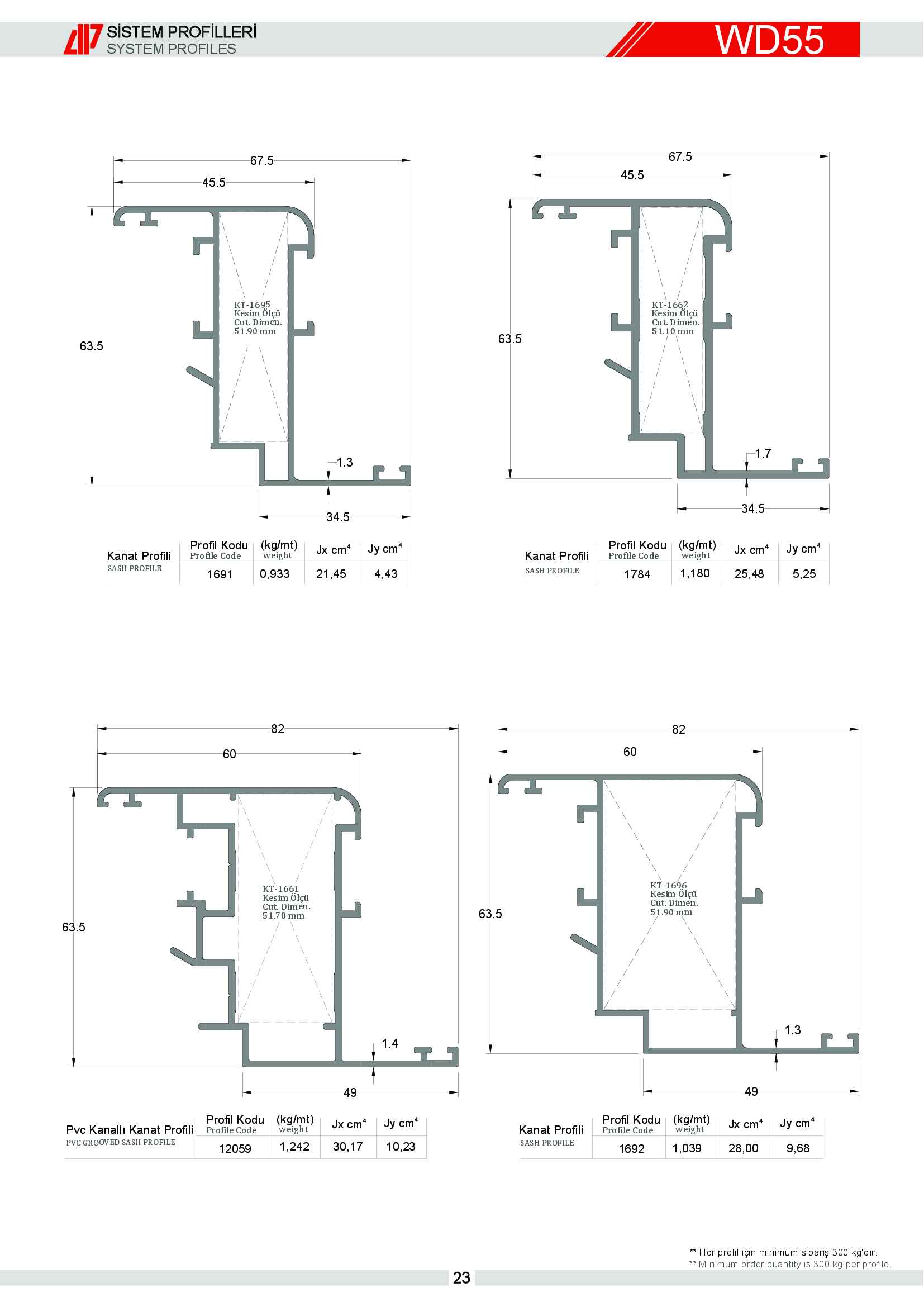 S 55 Yalıtımsız Alüminyum 19